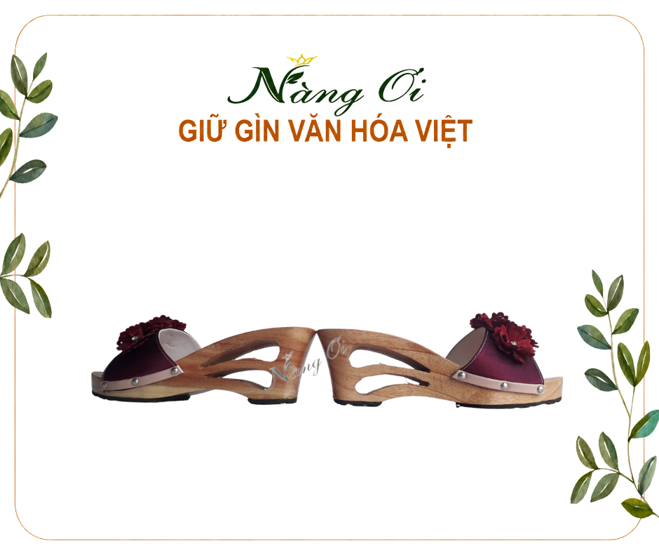 The unique design features two teardrops beautifully carved into the heel and a delicate daisy flower meticulously engraved on the footbed.